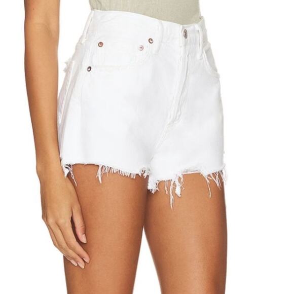 Agolde Revolve Women’s Parker Denim Shorts in White Repose Raw Hem Size 28 - Picture 8 of 14